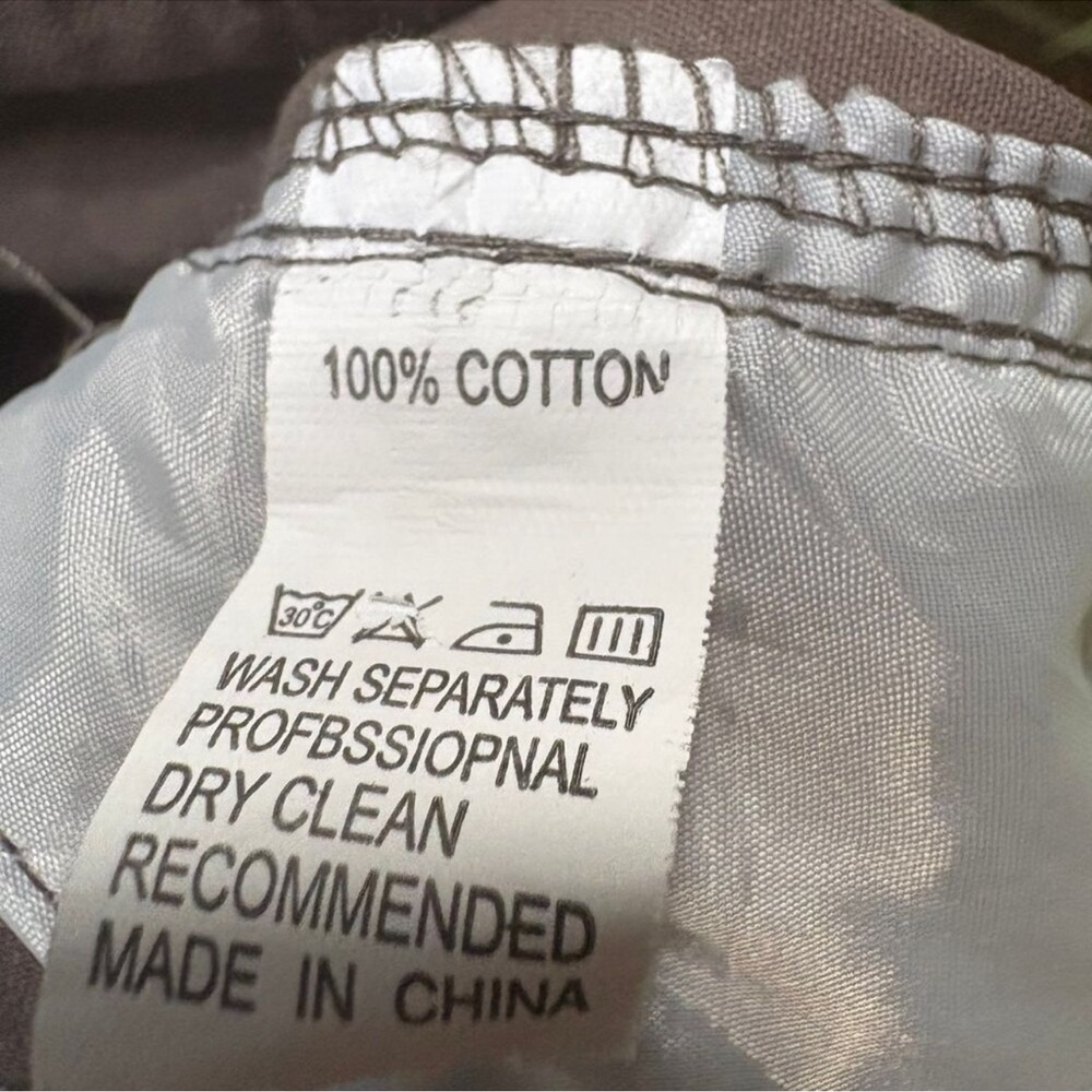 Women's Lightweight 100% Cotton Gray Cargo Pants size L - Picture 8 of 8